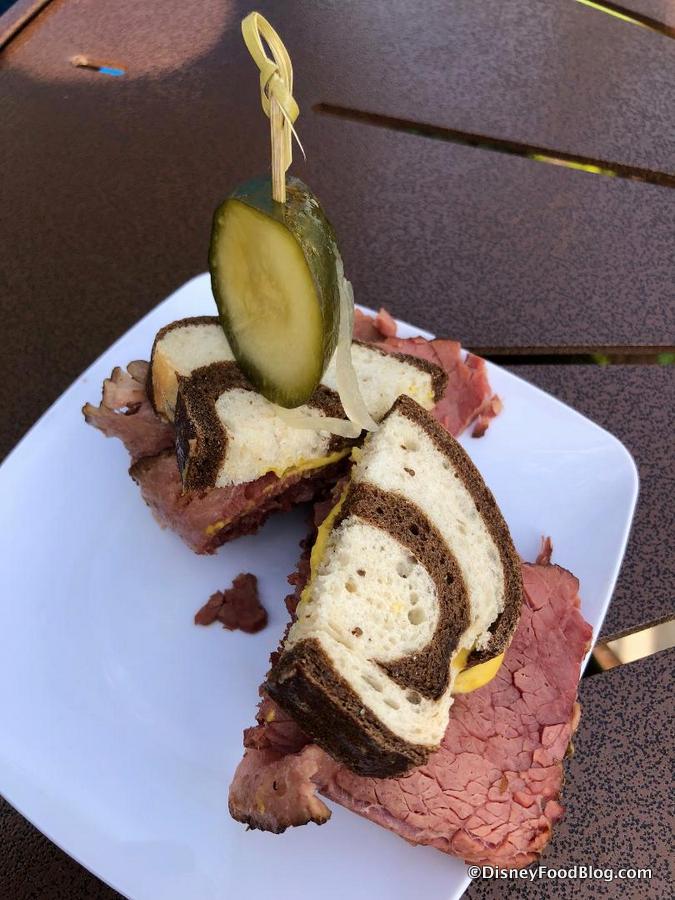 Pastrami on Rye with Pickles and Mustard